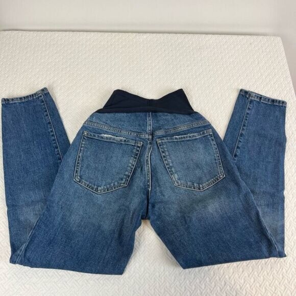 Old Navy Maternity Size 0 Small / XS OG Straight Full Panel Blue Jeans Relaxed - Picture 1 of 10